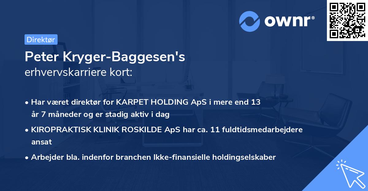 Peter Kryger-Baggesen's erhvervskarriere kort