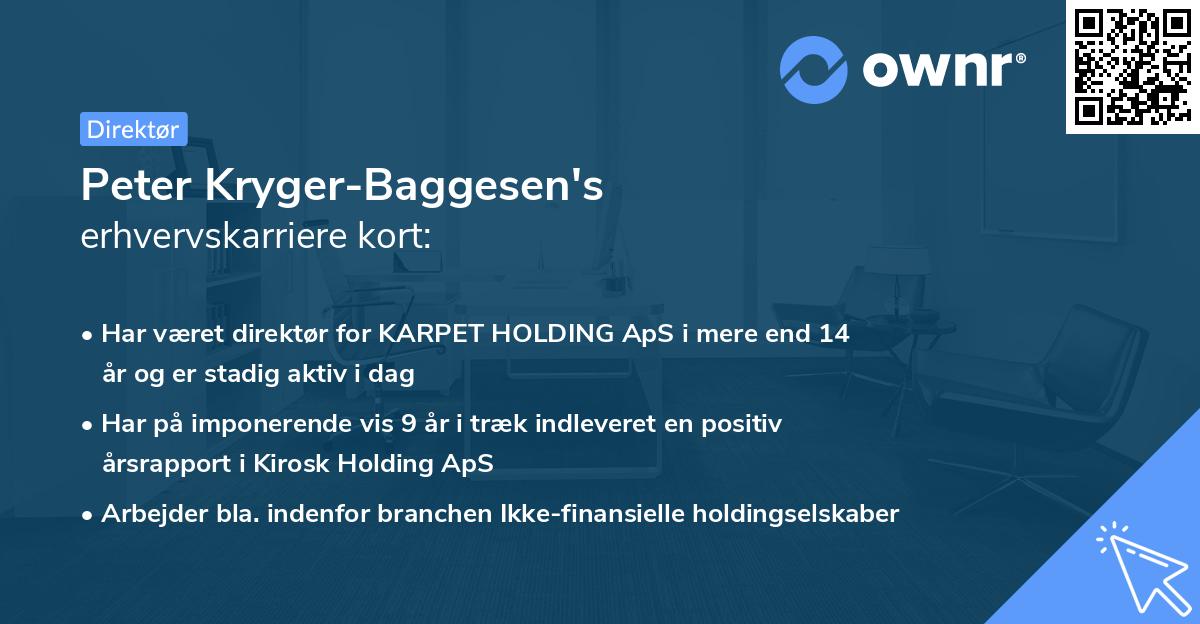 Peter Kryger-Baggesen's erhvervskarriere kort
