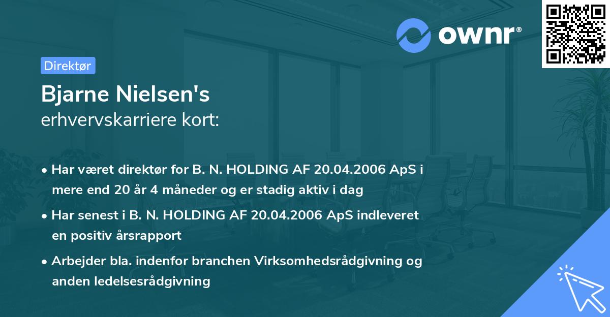 Bjarne Nielsen's erhvervskarriere kort