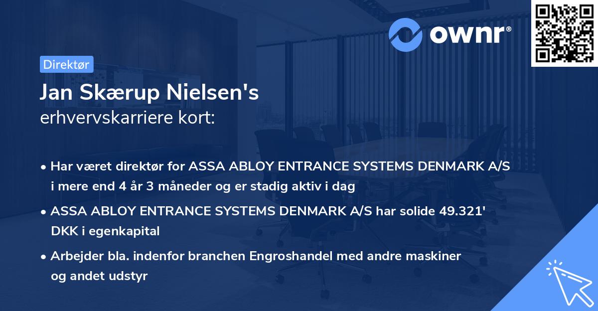 Jan Skærup Nielsen's erhvervskarriere kort