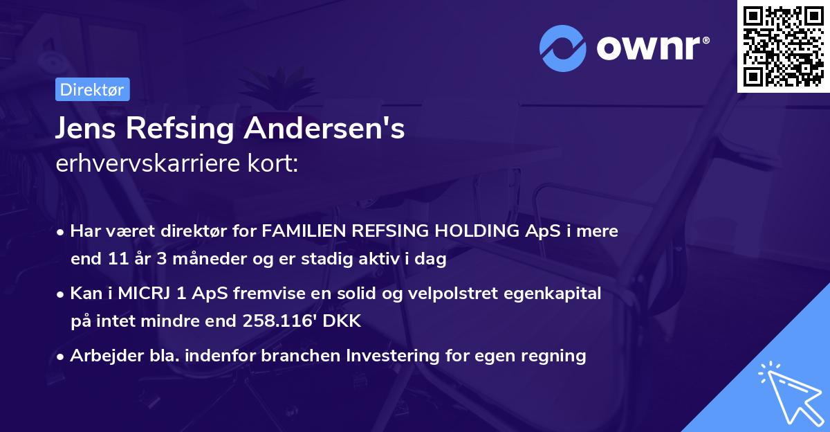 Jens Refsing Andersen's erhvervskarriere kort