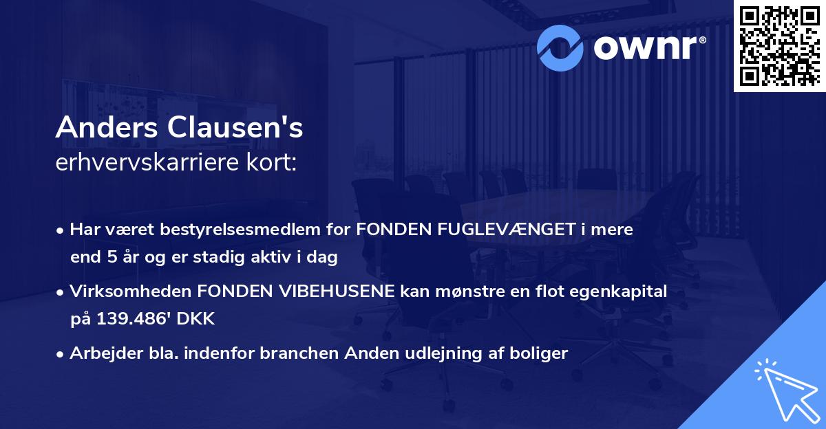 Anders Clausen's erhvervskarriere kort