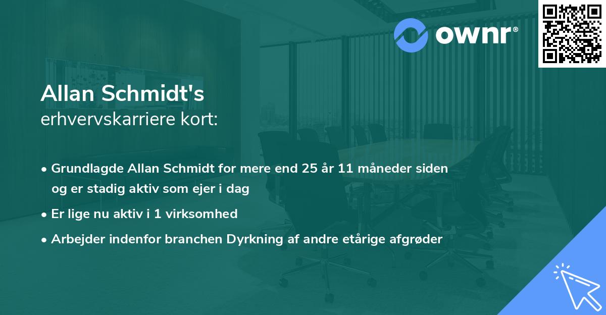 Allan Schmidt's erhvervskarriere kort