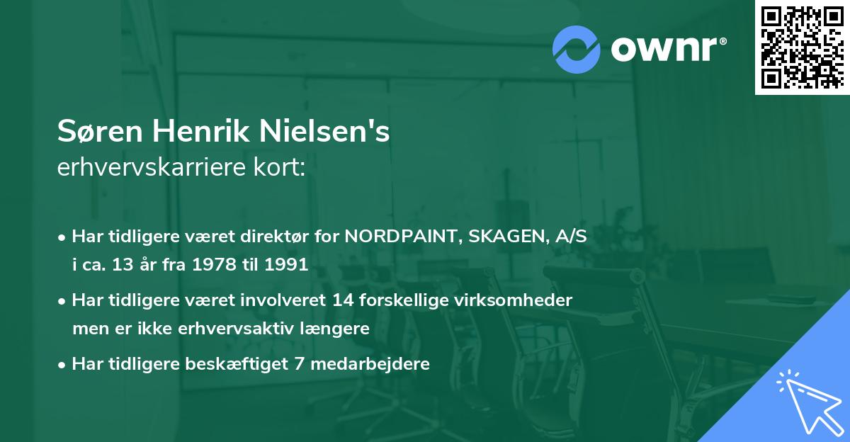 Søren Henrik Nielsen's erhvervskarriere kort