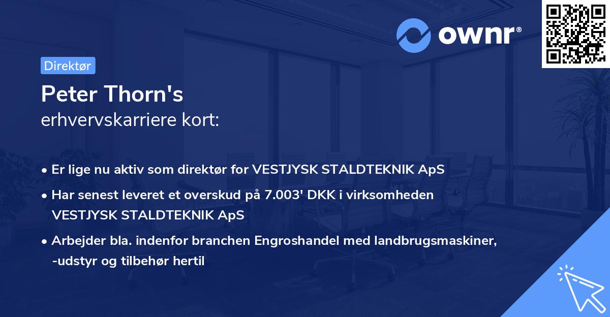 Peter Thorn's erhvervskarriere kort