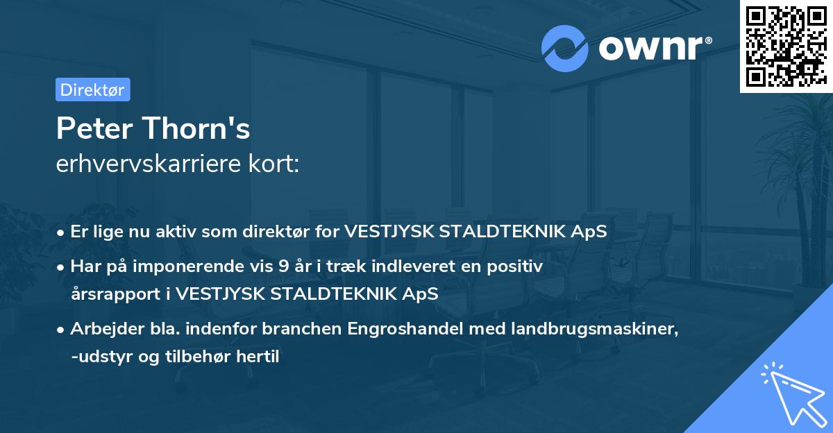 Peter Thorn's erhvervskarriere kort