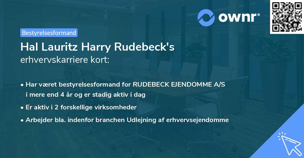 Hal Lauritz Harry Rudebeck's erhvervskarriere kort