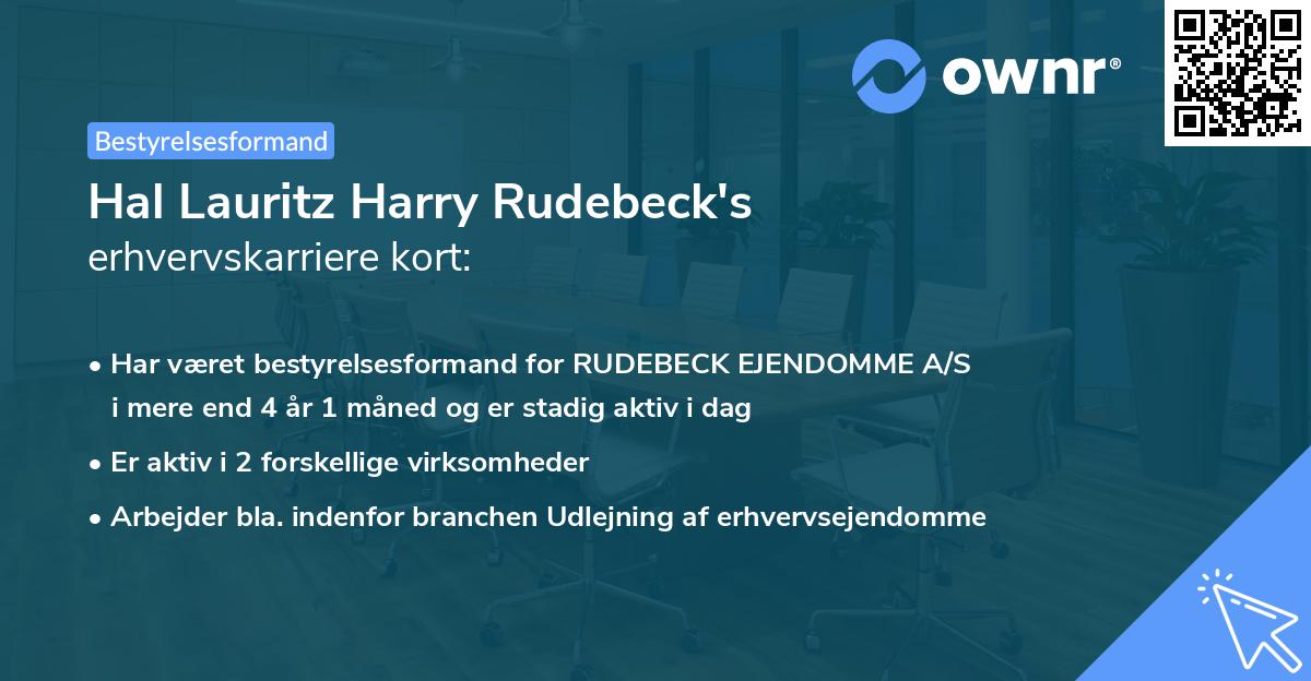 Hal Lauritz Harry Rudebeck's erhvervskarriere kort