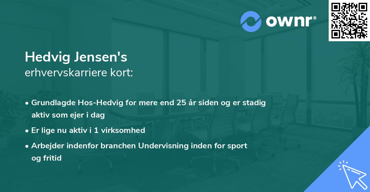Hedvig Jensen's erhvervskarriere kort