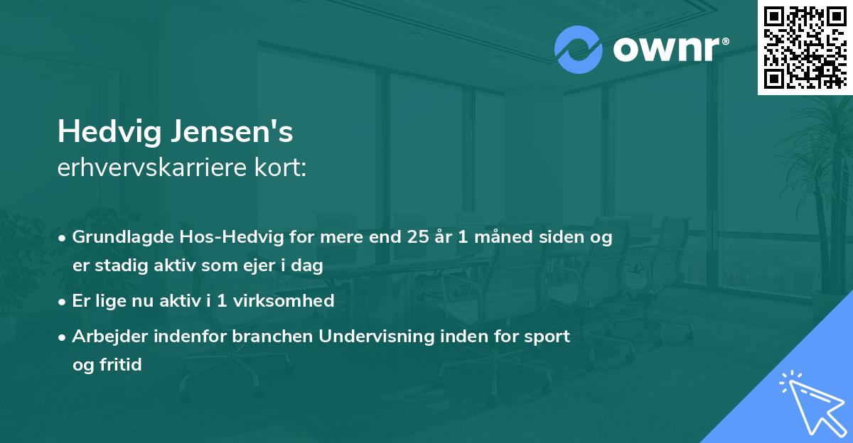 Hedvig Jensen's erhvervskarriere kort