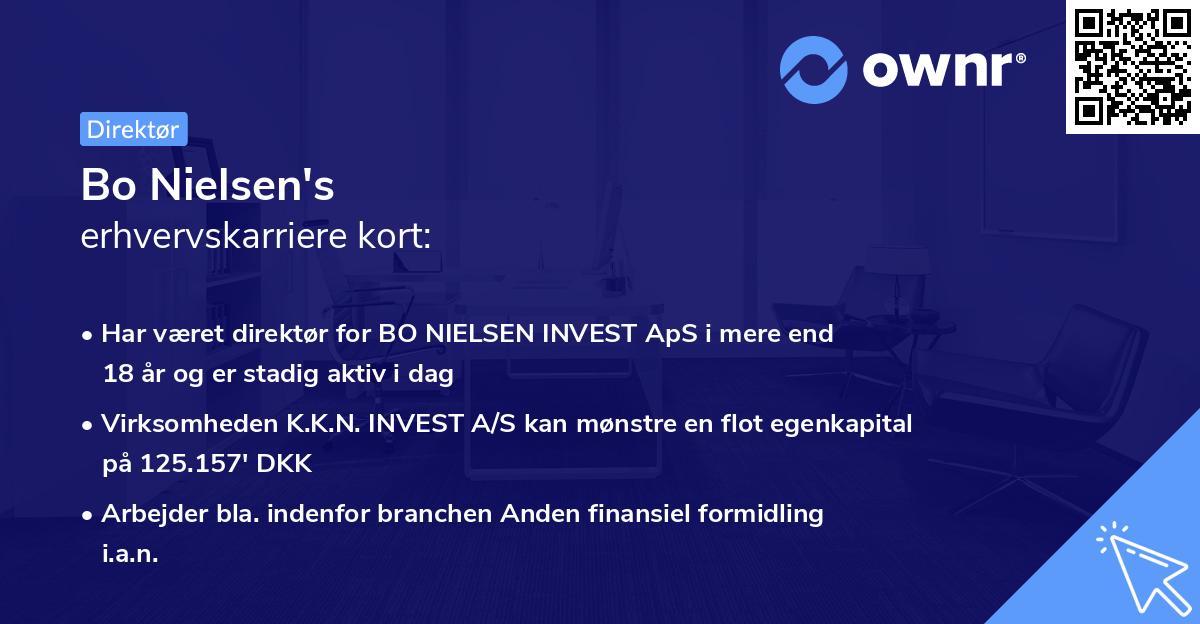 Bo Nielsen's erhvervskarriere kort