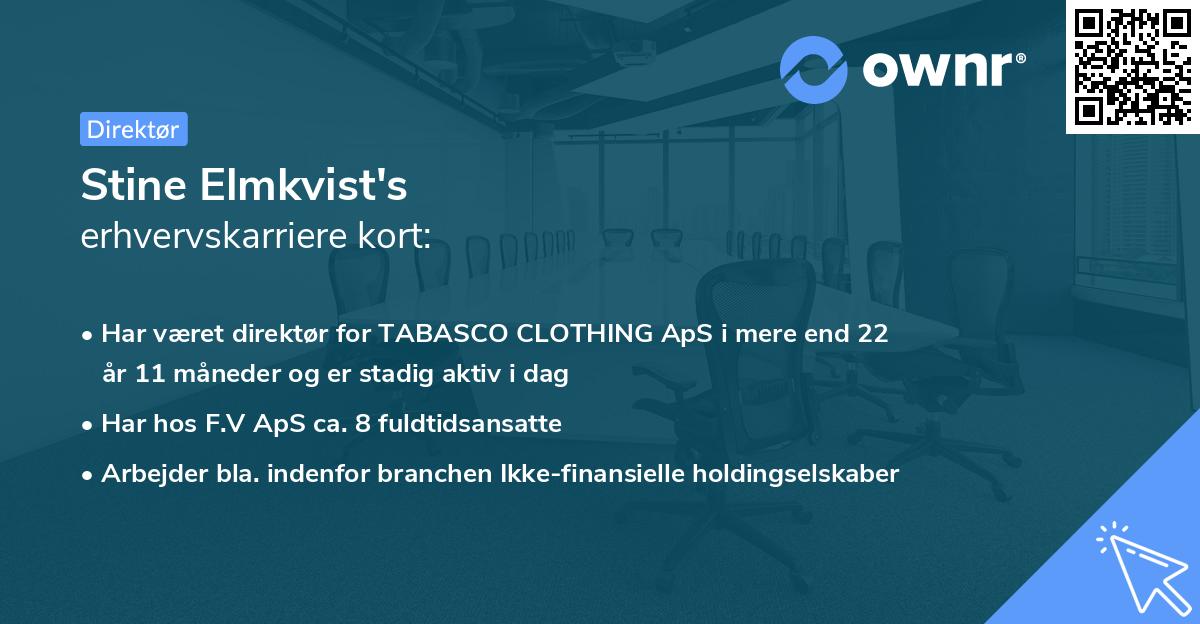 Stine Elmkvist's erhvervskarriere kort