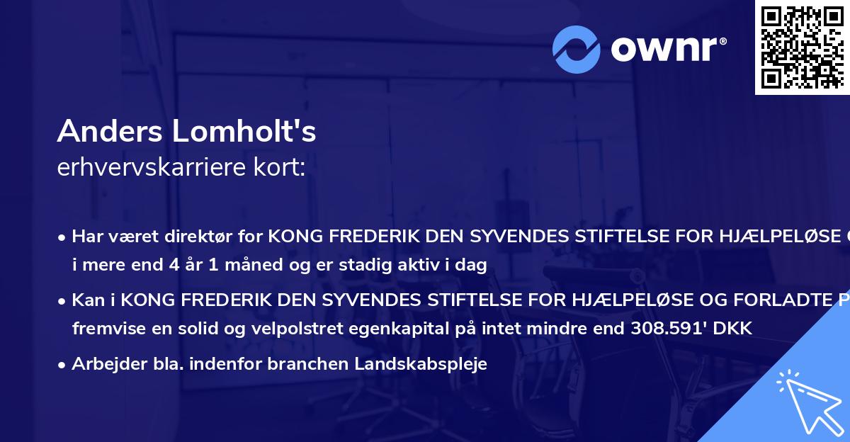Anders Lomholt's erhvervskarriere kort