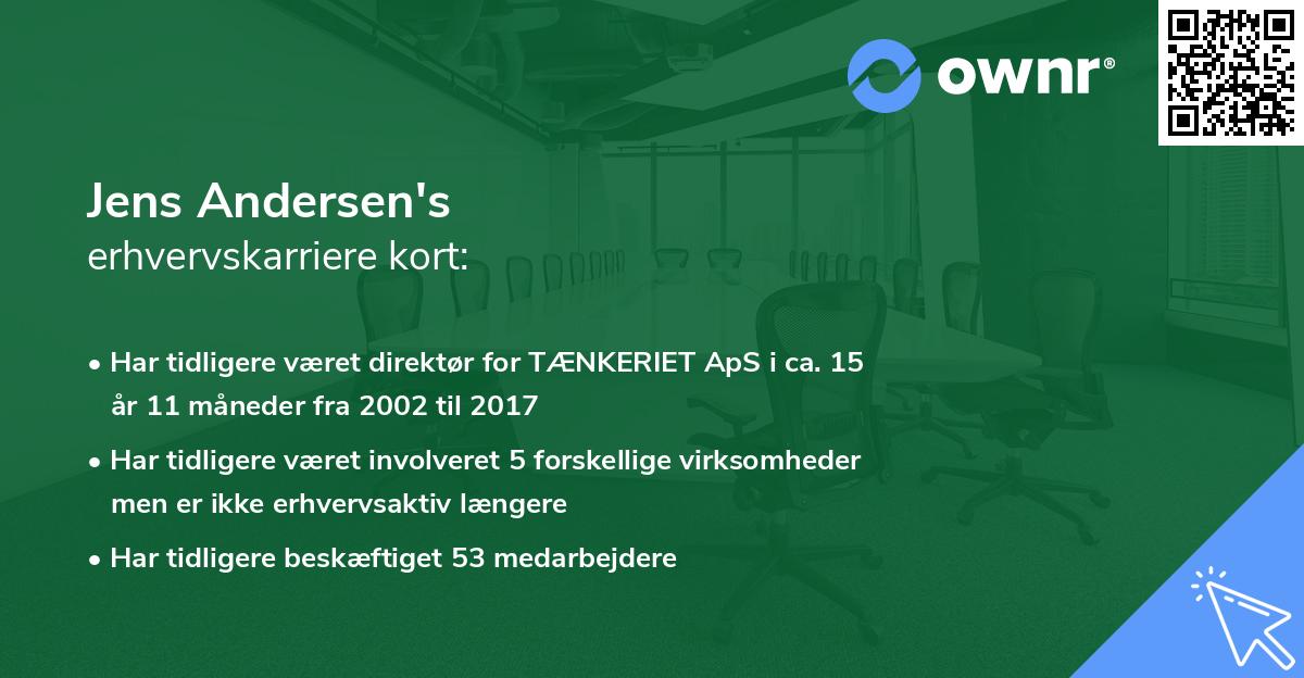 Jens Andersen's erhvervskarriere kort