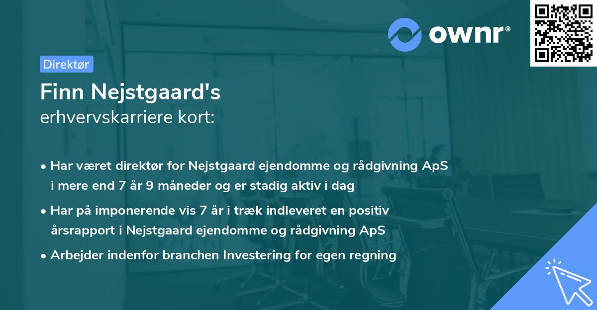 Finn Nejstgaard's erhvervskarriere kort