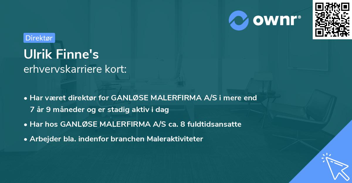 Ulrik Finne's erhvervskarriere kort