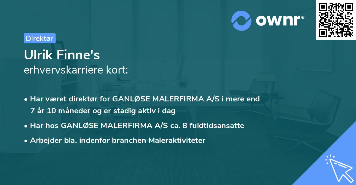 Ulrik Finne's erhvervskarriere kort