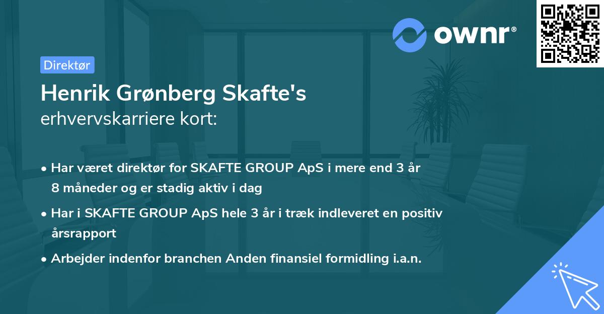 Henrik Grønberg Skafte's erhvervskarriere kort