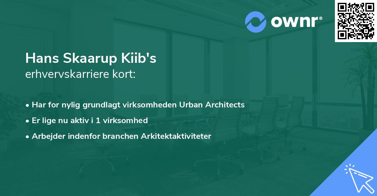Hans Skaarup Kiib's erhvervskarriere kort