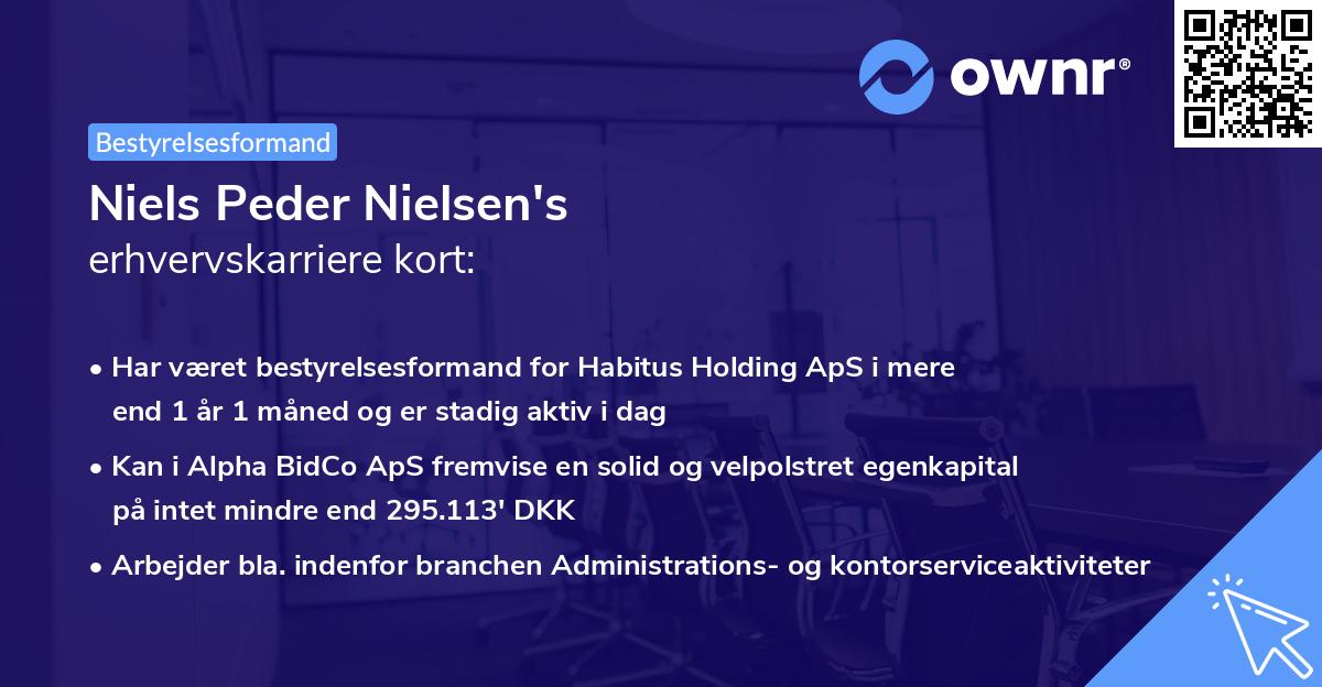 Niels Peder Nielsen's erhvervskarriere kort