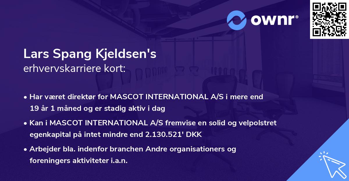 Lars Spang Kjeldsen's erhvervskarriere kort