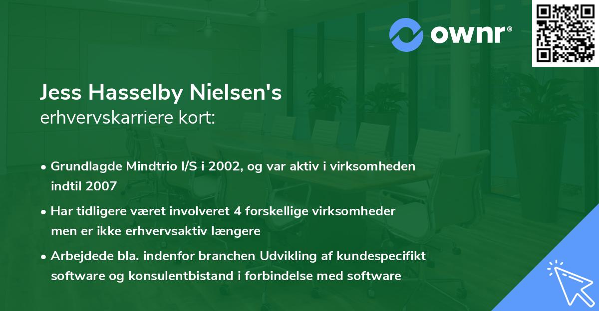 Jess Hasselby Nielsen's erhvervskarriere kort