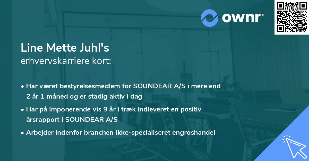 Line Mette Juhl's erhvervskarriere kort