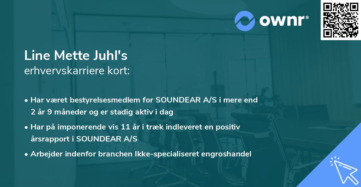 Line Mette Juhl's erhvervskarriere kort