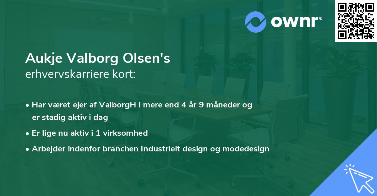 Aukje Valborg Olsen's erhvervskarriere kort