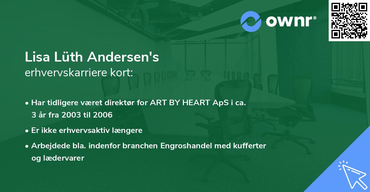 Lisa Lüth Andersen's erhvervskarriere kort
