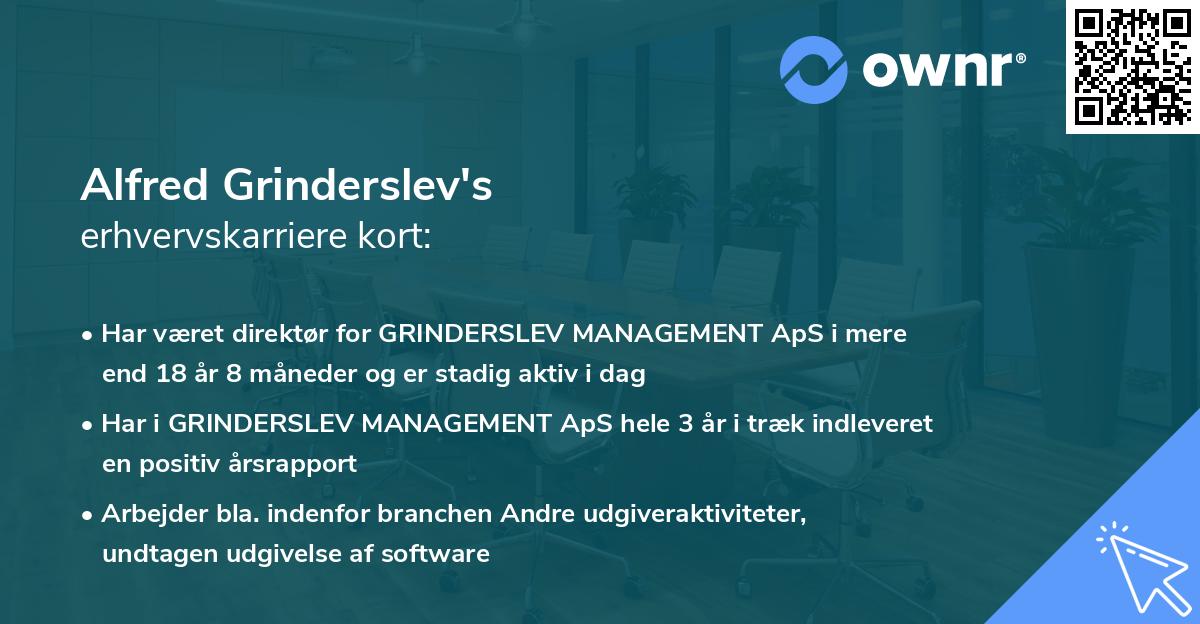 Alfred Grinderslev's erhvervskarriere kort