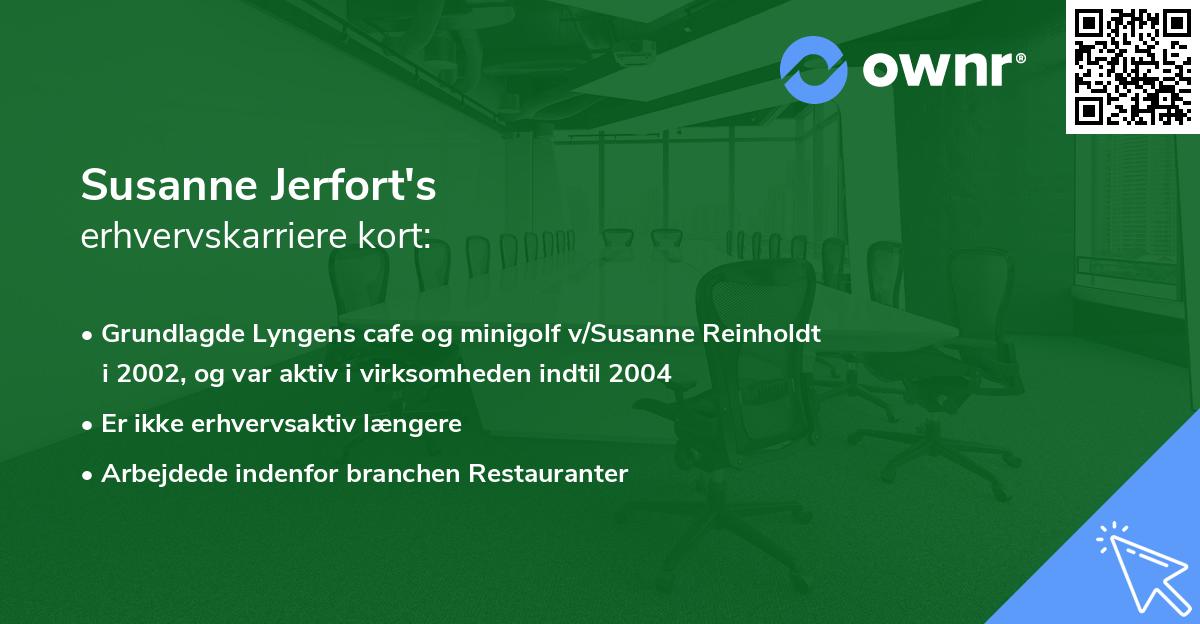 Susanne Jerfort's erhvervskarriere kort