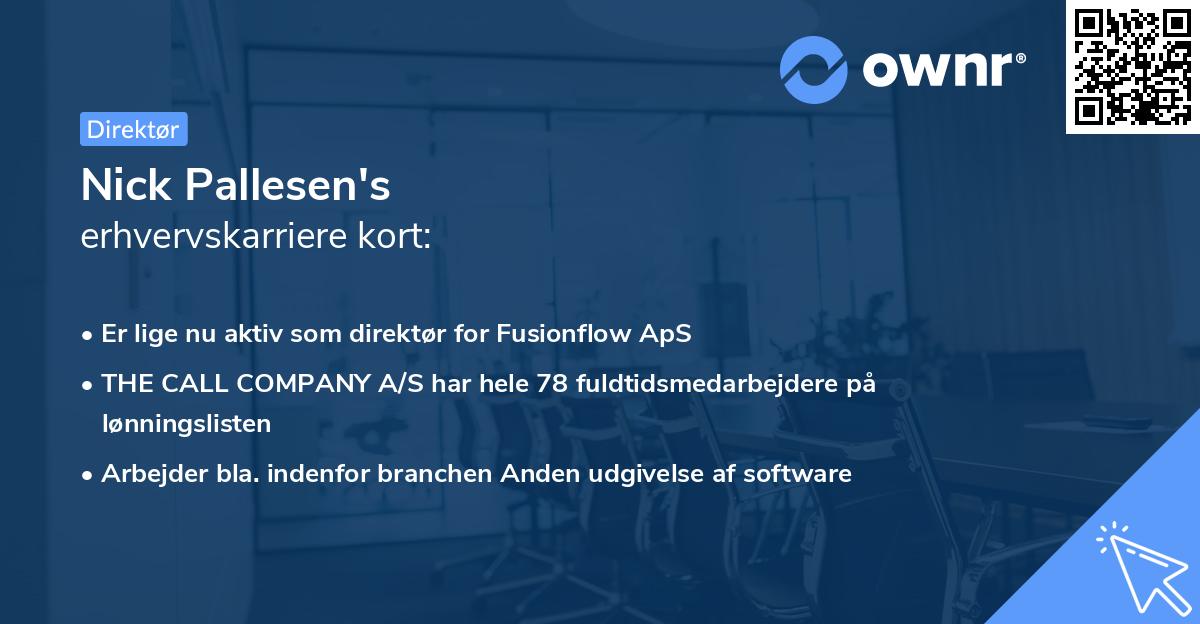 Nick Pallesen's erhvervskarriere kort