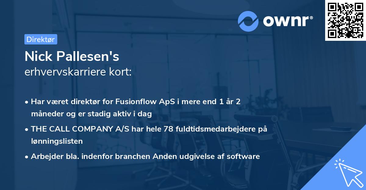 Nick Pallesen's erhvervskarriere kort