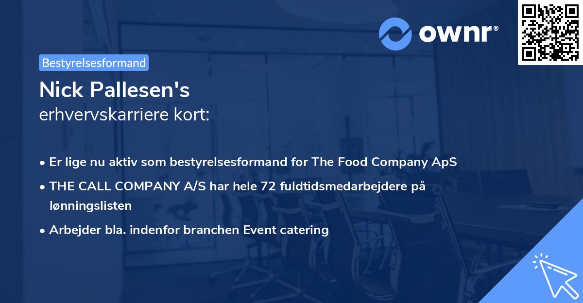 Nick Pallesen's erhvervskarriere kort