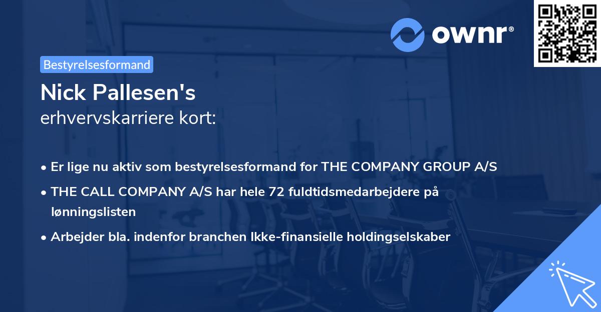 Nick Pallesen's erhvervskarriere kort