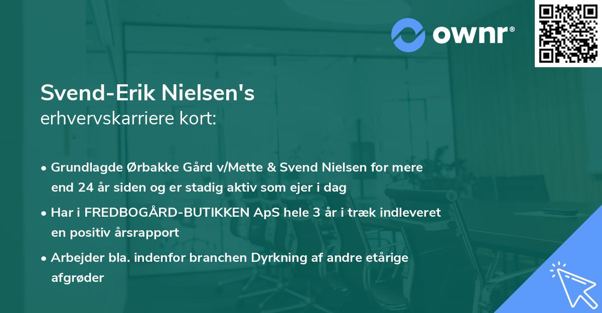Svend-Erik Nielsen's erhvervskarriere kort