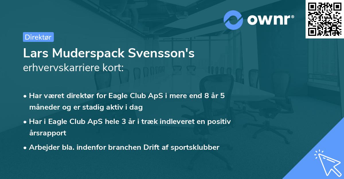 Lars Muderspack Svensson's erhvervskarriere kort