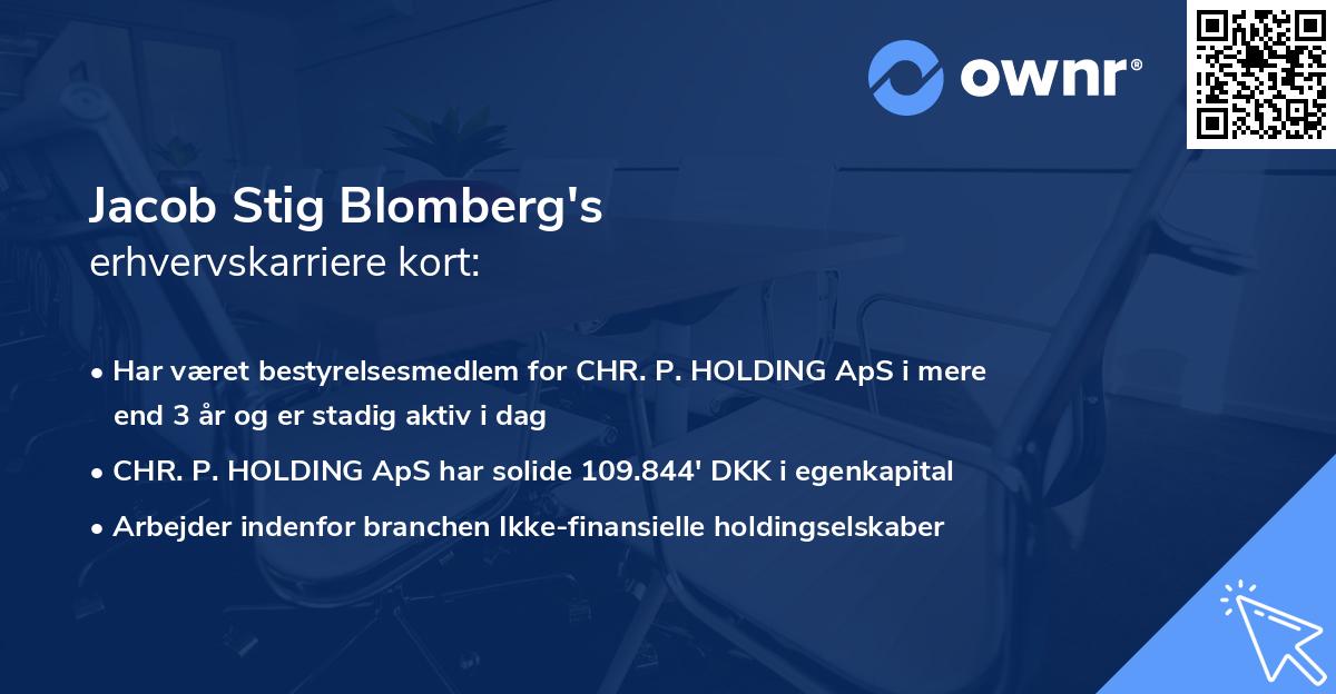 Jacob Stig Blomberg's erhvervskarriere kort