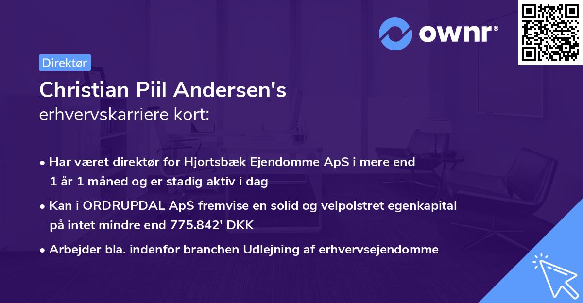 Christian Piil Andersen's erhvervskarriere kort