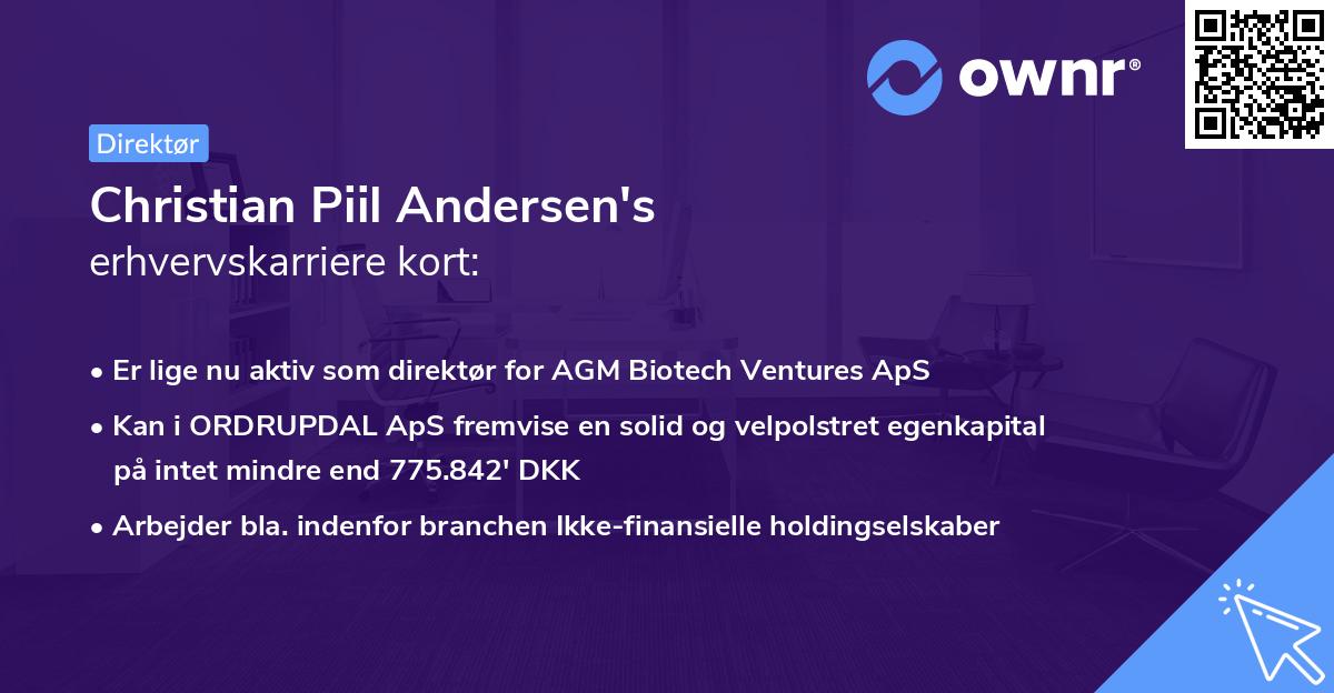 Christian Piil Andersen's erhvervskarriere kort