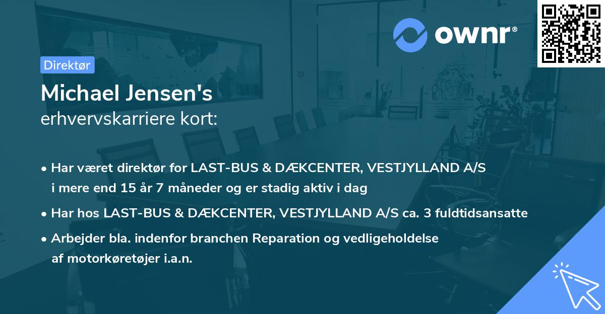 Michael Jensen's erhvervskarriere kort