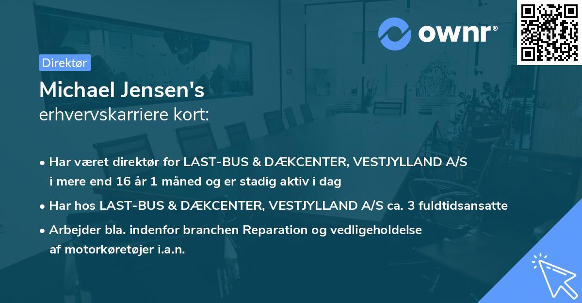 Michael Jensen's erhvervskarriere kort