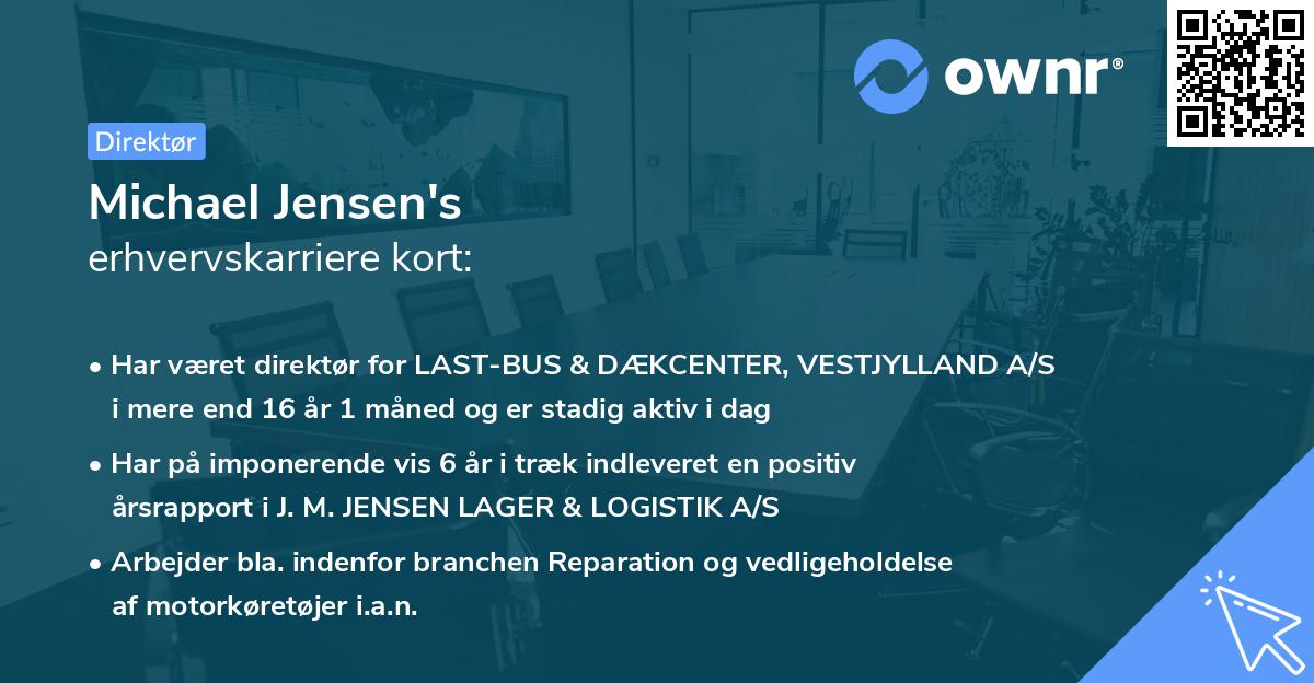 Michael Jensen's erhvervskarriere kort