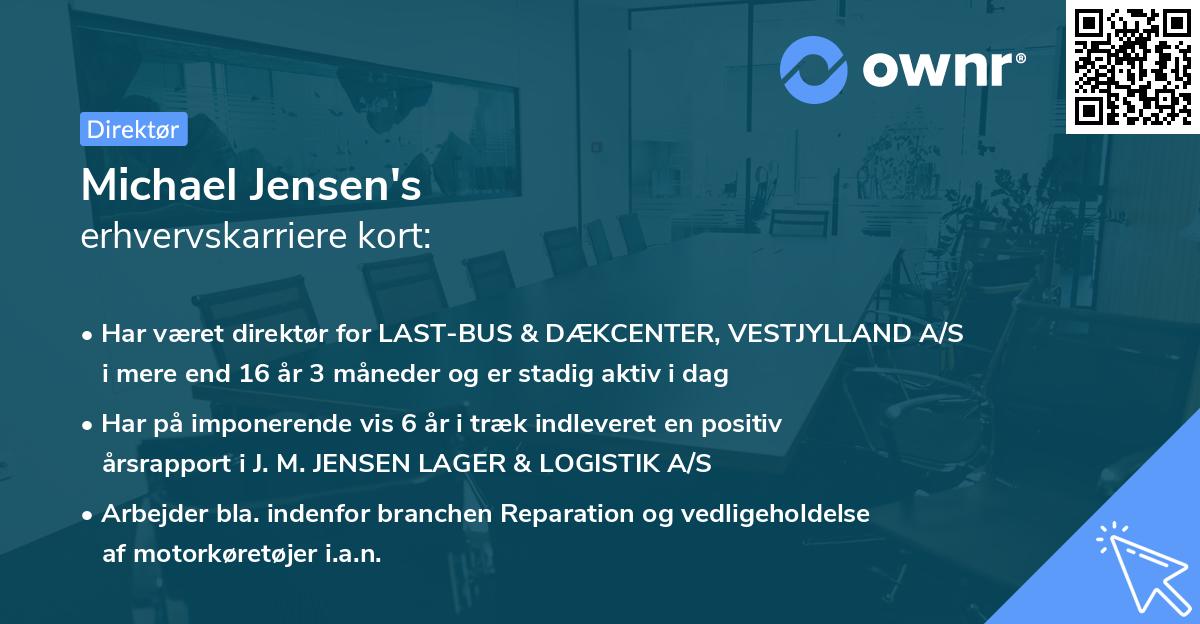 Michael Jensen's erhvervskarriere kort