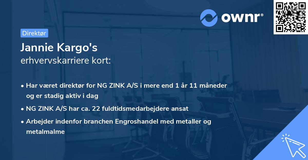 Jannie Kargo's erhvervskarriere kort