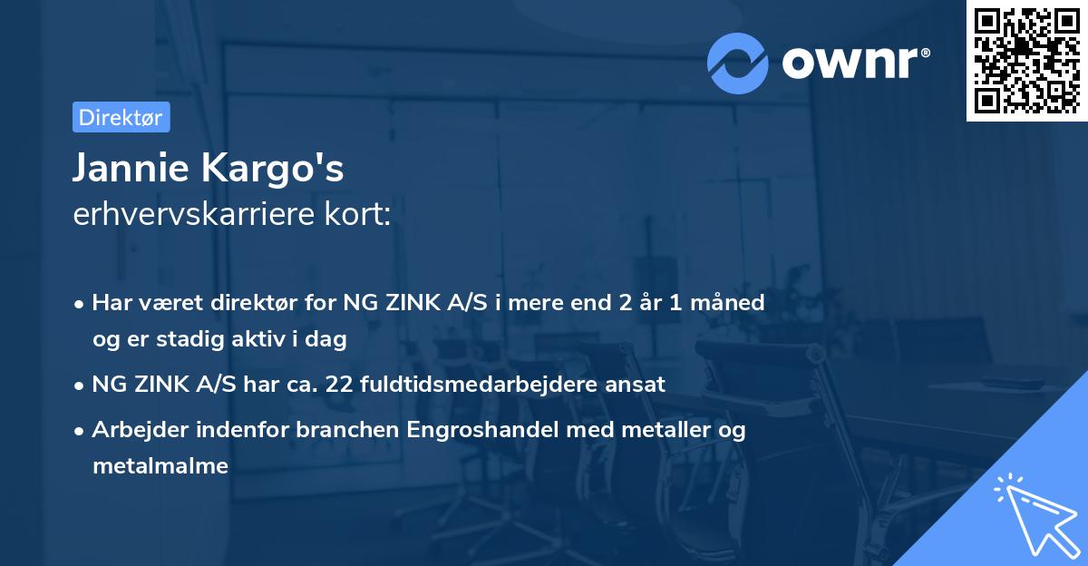 Jannie Kargo's erhvervskarriere kort