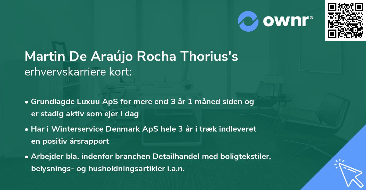 Martin De Araújo Rocha Thorius's erhvervskarriere kort