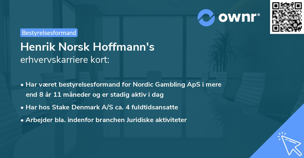 Henrik Norsk Hoffmann's erhvervskarriere kort