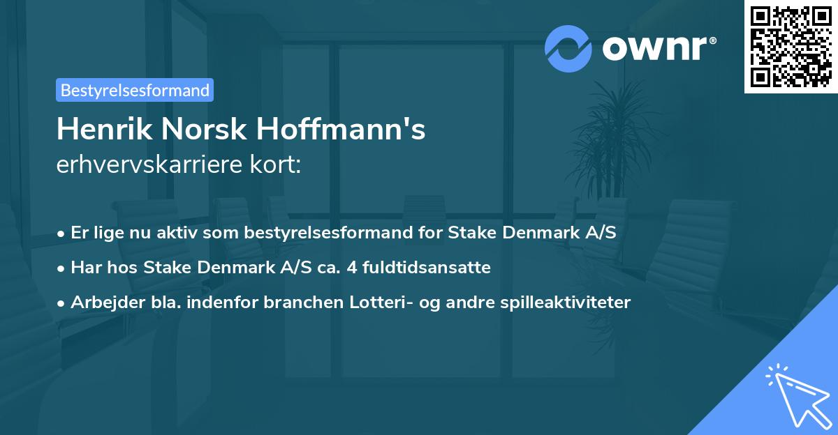 Henrik Norsk Hoffmann's erhvervskarriere kort